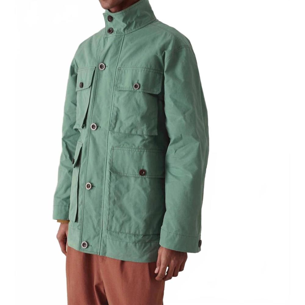 NEW TOAST waxed cotton explorer jacket in blue jade